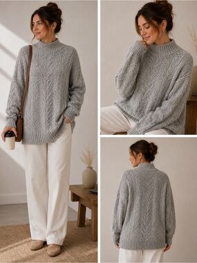 Joie Women’s Gray Textured Knit Sweater – Size L – New with Tags